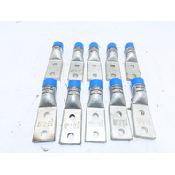 (QTY 10) ILSCO BLUA-060D2-NT 600KCMIL MCM 2-Hole1/2"Stud Crimp Compression Lug