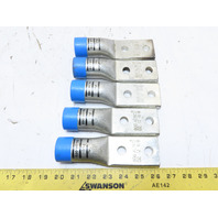 (QTY 10) ILSCO BLUA-060D2-NT 600KCMIL MCM 2-Hole1/2"Stud Crimp Compression Lug