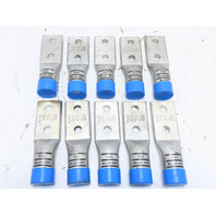 (QTY 10) ILSCO BLUA-060D2-NT 600KCMIL MCM 2-Hole1/2"Stud Crimp Compression Lug