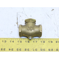 CONTROL DEVICES CB75 Check Valve Air Brass 3/4 in NPT 3/4 NPT 250 psi Pressure