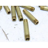 Lot of 25 1/8" NPT MNPT x 2" Long Yellow Brass Pipe Nipple