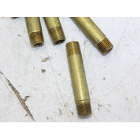 Lot of 25 1/8" NPT MNPT x 2" Long Yellow Brass Pipe Nipple