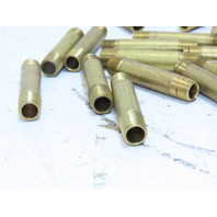 Lot of 25 1/8" NPT MNPT x 2" Long Yellow Brass Pipe Nipple