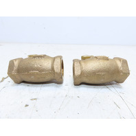 QTY 2 NEW 1/2"NPT Brass 200 WOG Class 125 Swing Check Valve Threaded Made in USA