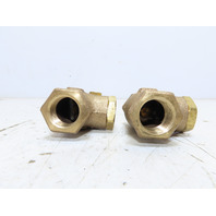 QTY 2 NEW 1/2"NPT Brass 200 WOG Class 125 Swing Check Valve Threaded Made in USA