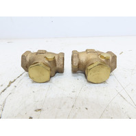 QTY 2 NEW 1/2"NPT Brass 200 WOG Class 125 Swing Check Valve Threaded Made in USA
