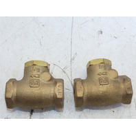 QTY 2 NEW 1/2"NPT Brass 200 WOG Class 125 Swing Check Valve Threaded Made in USA