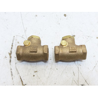 QTY 2 NEW 1/2"NPT Brass 200 WOG Class 125 Swing Check Valve Threaded Made in USA