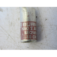 Box of 25 Burndy YA2CL4 Copper Compression Lugs One Hole 2 AWG Brown 3/8" Stud