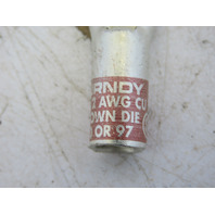 Box of 25 Burndy YA2CL4 Copper Compression Lugs One Hole 2 AWG Brown 3/8" Stud