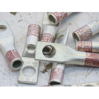 Box of 25 Burndy YA2CL4 Copper Compression Lugs One Hole 2 AWG Brown 3/8" Stud