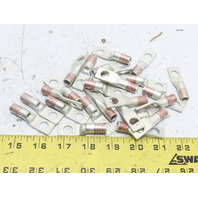 Box of 25 Burndy YA2CL4 Copper Compression Lugs One Hole 2 AWG Brown 3/8" Stud