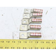 (QTY 5) ILSCO CLWS-350-12 350KCMIL MCM 1/2"Stud Copper Crimp Compression Lug
