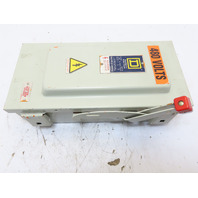 Square D H-362AWK 60A Fusible 3P Safety Disconnect Switch 600V AC/DC Raintight