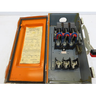 Square D H-362AWK 60A Fusible 3P Safety Disconnect Switch 600V AC/DC Raintight
