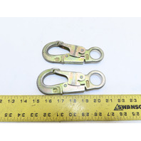 Qty 2 MSA 10002490 Locking Gate Safety Snap Hook Proof Tested 3600LBS Forged USA