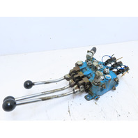 3 Spool Lever Hydraulic Double Acting Control Valve Open Center 3/4-16 ports