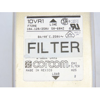 Corcom F7206 EMI Filter 10VR1 10A 120/250V 50-60HZ