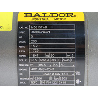 Baldor M3615T-8 5HP 1725RPM 3PH 200V 184T Frame TEFC  Motor