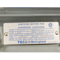 Westinghouse 1HP 230/460V 3PH  88-1800RPM 143T Frame TEFC Invertor Duty Motor