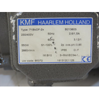 KMF HAARLEM HOLLAND 71BbDF-2x 550W 2860RPM 230/400V 3PH TEFC IP55 Motor
