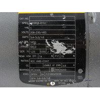 Baldor 1HP 208-230/460V 3PH 3450RPM 56CZ Frame Long Shaft OPEN Motor