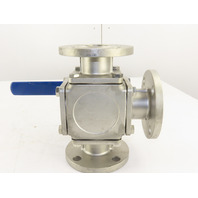 Avco 7100 Series 3Way Full Port Class150 2"DN50Flanged Diverter Ball Valve 316SS