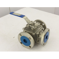 Avco 7100 Series 3Way Full Port Class150 2"DN50Flanged Diverter Ball Valve 316SS