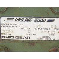 Ohio Gear U2175MQ56 Uniline 2000 Worm Gear Speed Reducer 30-B 30:1 Ratio