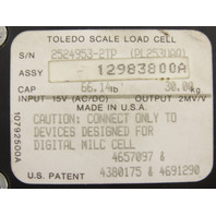 Toledo Scale Load Cell 66 LB 2MV/V 15V AC/DC