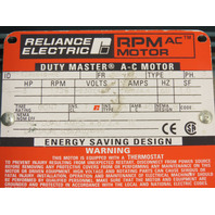 Reliance Electric RPM AC Motor 3HP 1726RPM 230/460V 3PH WE182TC Frame TE Motor