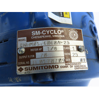 Sumitomo Cyclo CNHM01-6060A-25 Gear Drive Gearmotor 1/8HP Motor Ratio 25 70RPM