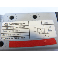 Norgren V61 Series 3/2 NC air actuated/spring return 1/4" NPT ported valve