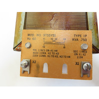 Square D 9T55Y51 .750 0.75 KVA Control Transformer 240/480 Pri 110 115 120 Sec