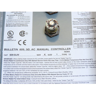 ALLEN BRADLEY 609-BJW PUSHBUTTON STARTER SER. K SIZE 1 TYPE 12 3PH
