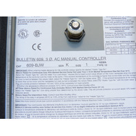 ALLEN BRADLEY 609-BJW PUSHBUTTON STARTER SER. K SIZE 1 TYPE 12 3PH