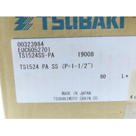 New in Box Tsubaki TS1524 PA SS Stainless Steel table top conveyor chain