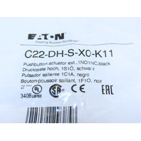 Eaton C22-DH-S-X0-K11  C22 button 22.5 mm  Non-Illum  Momentary Black 1NO/1NC