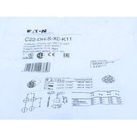 Eaton C22-DH-S-X0-K11  C22 button 22.5 mm  Non-Illum  Momentary Black 1NO/1NC