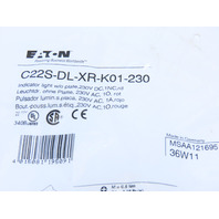 Eaton C22S-DL-XR-K01-230 button Illumi Black Bezel Momentary Red w/o lens 230V