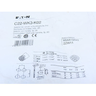 Eaton C22-WK3-K02 3 Position Momentary Rotary Selector Switch 2NC BLK&WHT