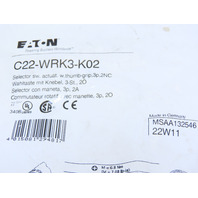 Eaton C22-WRK3-K02 3 Position Maintain Rotary Selector Switch 60deg 2NC BLK&WHT