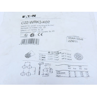 Eaton C22-WRK3-K02 3 Position Maintain Rotary Selector Switch 60deg 2NC BLK&WHT