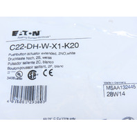 Eaton C22-DH-W-X1-K20 Compact Pushbutton Non-Illuminated Momentary White X1 Etch