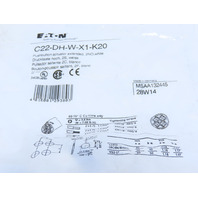 Eaton C22-DH-W-X1-K20 Compact Pushbutton Non-Illuminated Momentary White X1 Etch