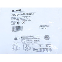 Eaton C22-DRH-R-X0-K02 Compact Pushbutton Non-Illuminated Maintained Red X0 Etch