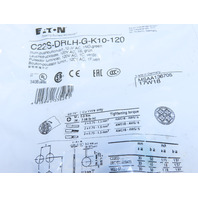 Eaton C22S-DLRH-G-K10-120 Pushbutton Illuminated Maintained Green 1NO 120V