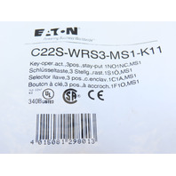 Eaton C22S-WRS3-MS1-K11 3 Position Key Operated Switch Maintained K11