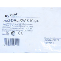 Eaton C22-DRL-XW-K10-24 Pushbutton Non-Illuminated Maintained White No Lense