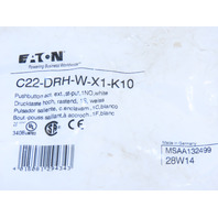 Eaton C22-DRH-W-X1-K10 Pushbutton Non-Illuminated Maintained White X1 Etch